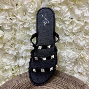 Black Sandal with Silver Spike detailing